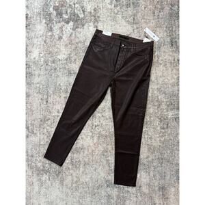NWT Joe's Jeans Sz 34 The Charlie Coated High Rise Skinny Ankle Dark Cocoa Brown